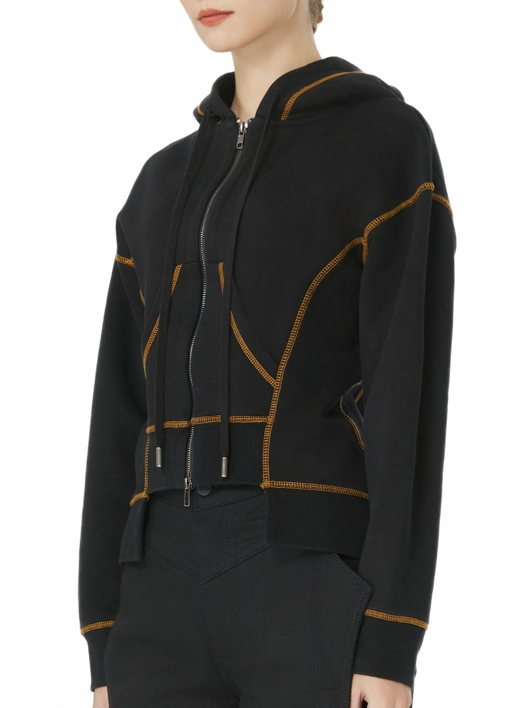 High Quality Black Zip Hoodie Sweatshirt