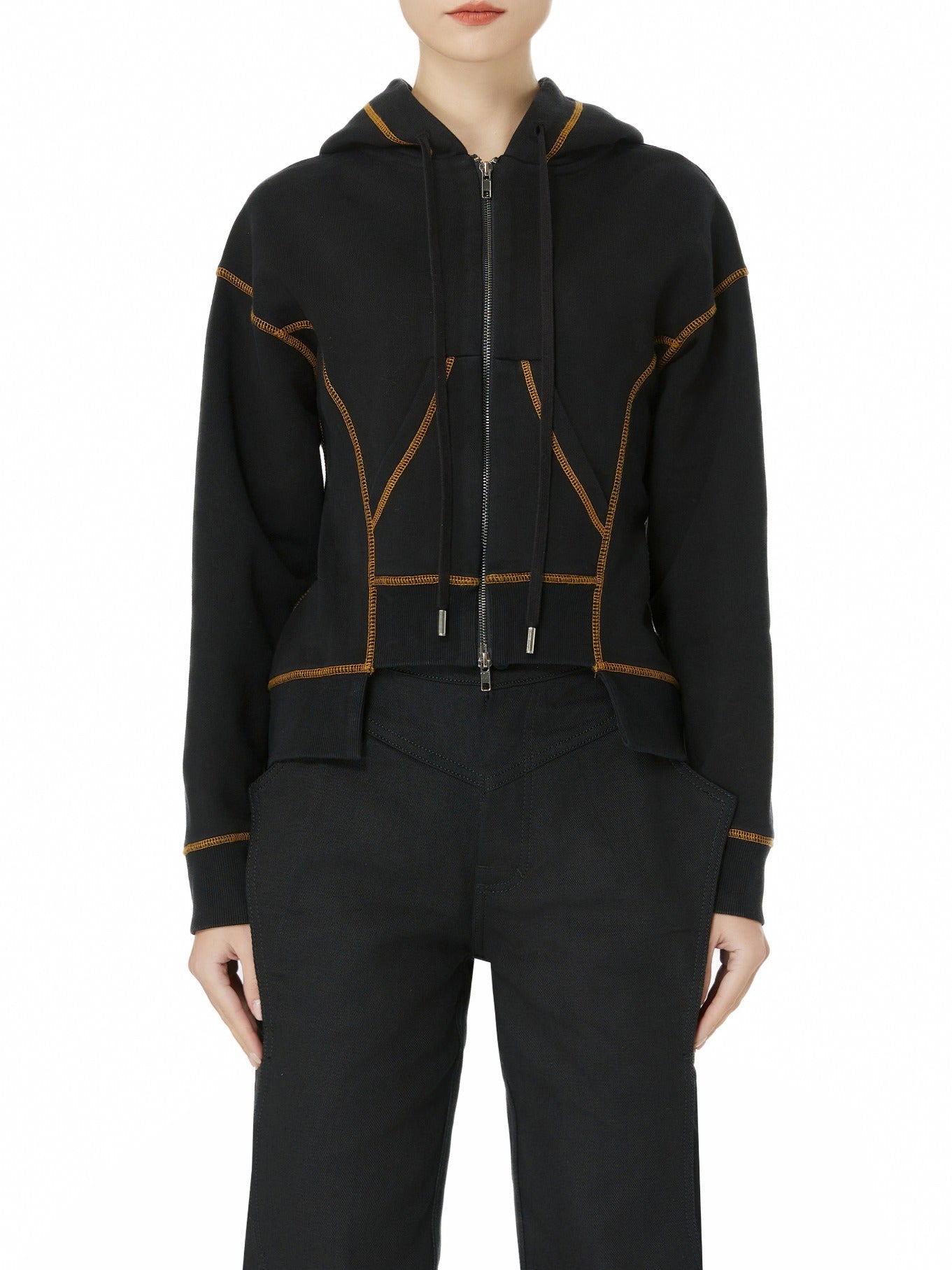 High Quality Black Zip Hoodie Sweatshirt