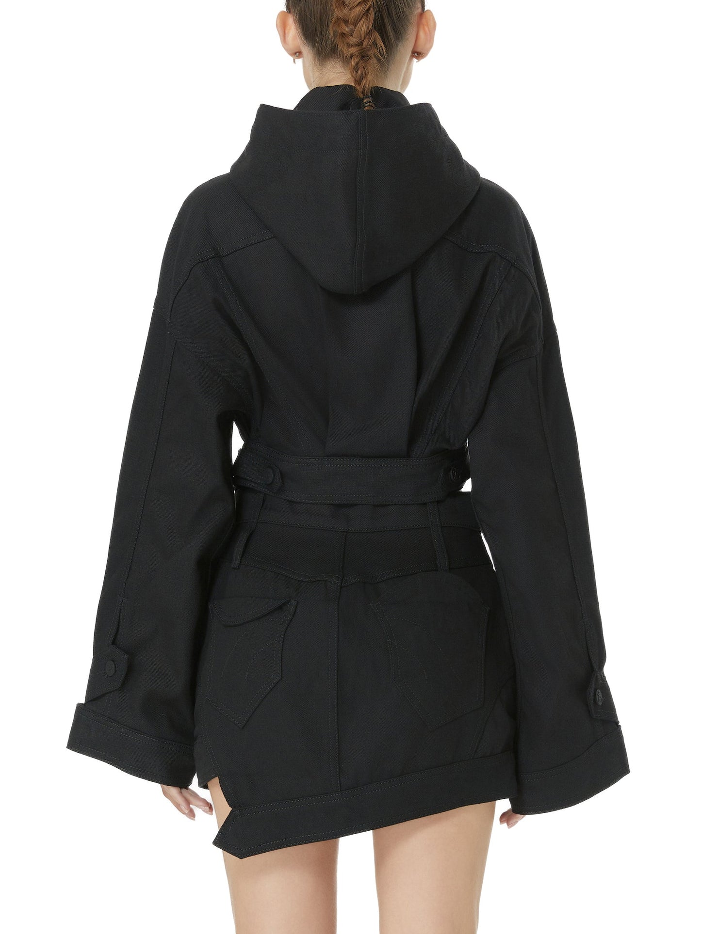 Black Denim Hoodie Jacket