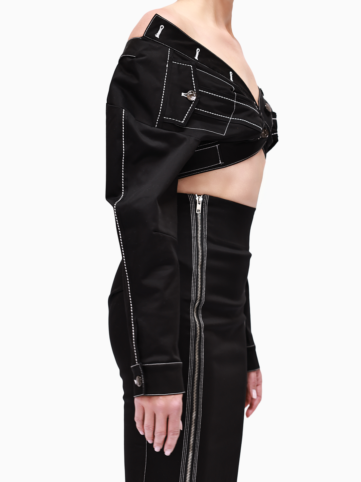 Long Zip Opera Skirt