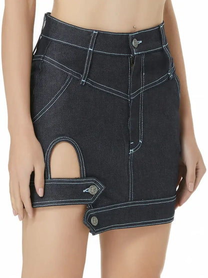 Indigo Denim Mini Skirt