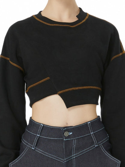 Black Crop Sweatshirt