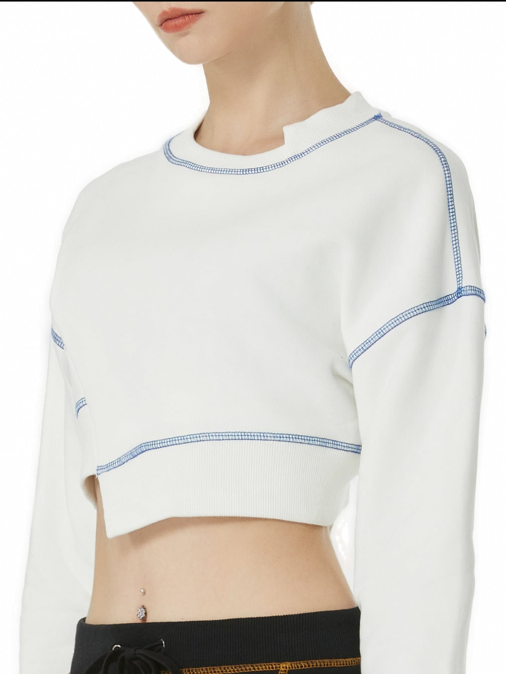 Ivory Crop Sweatshirt