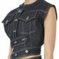 Indigo Denim Cropped Vest
