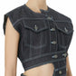 Indigo Denim Cropped Vest