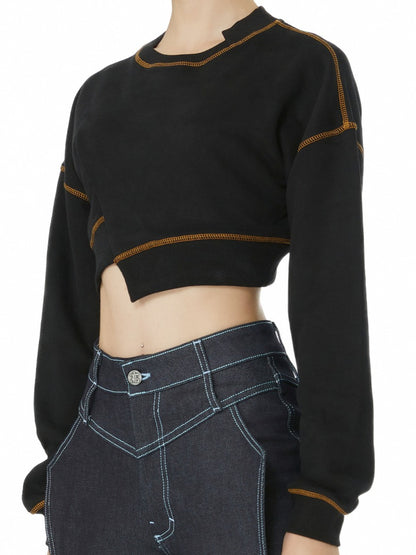 Black Crop Sweatshirt