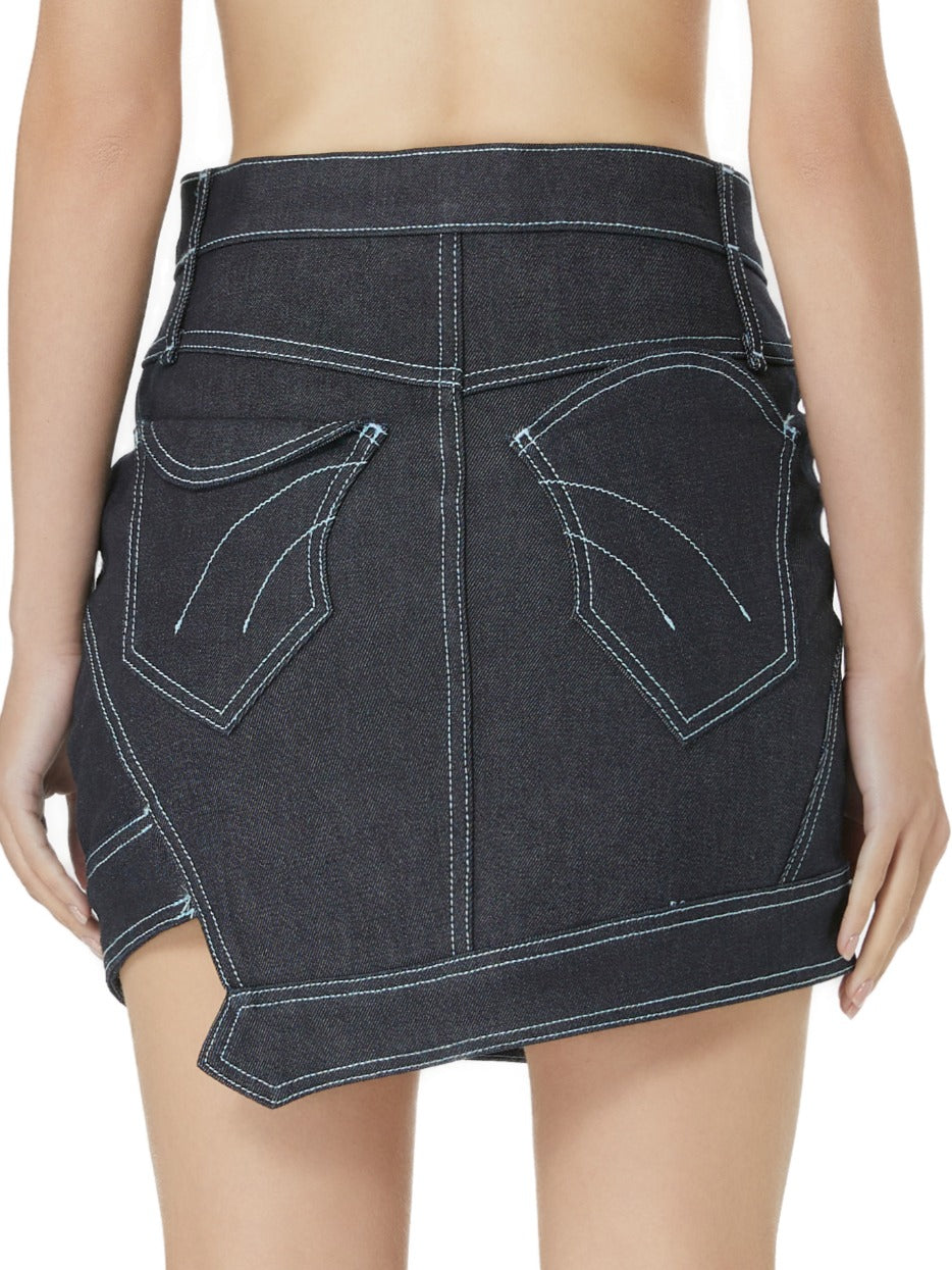 Indigo Denim Mini Skirt