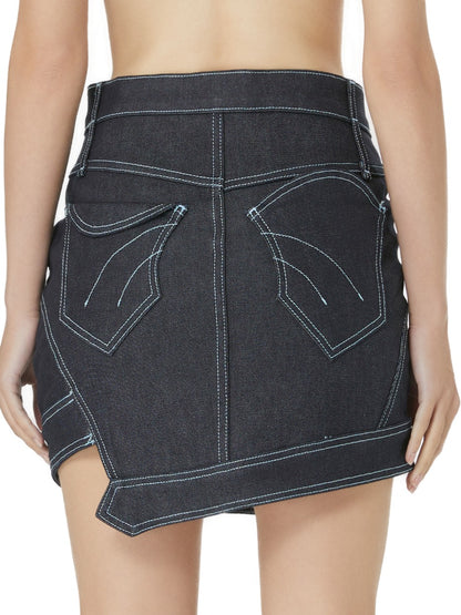 Indigo Denim Mini Skirt