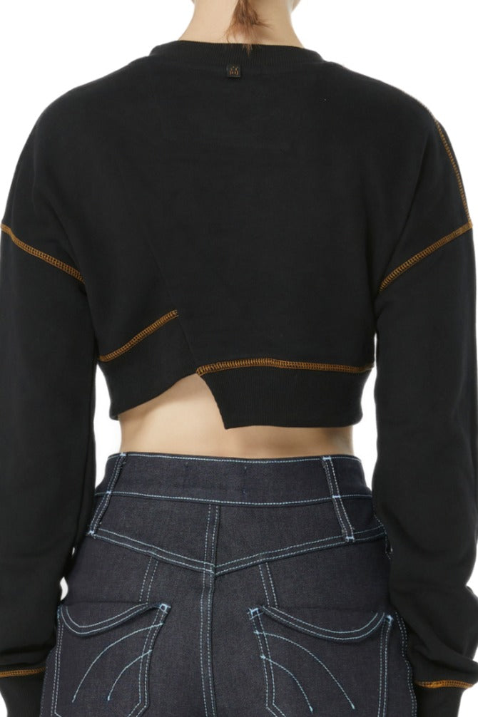 Black Crop Sweatshirt