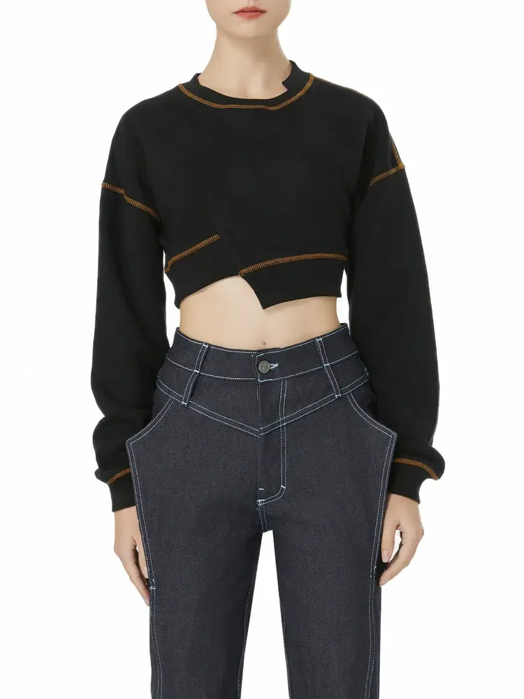 Black Crop Sweatshirt