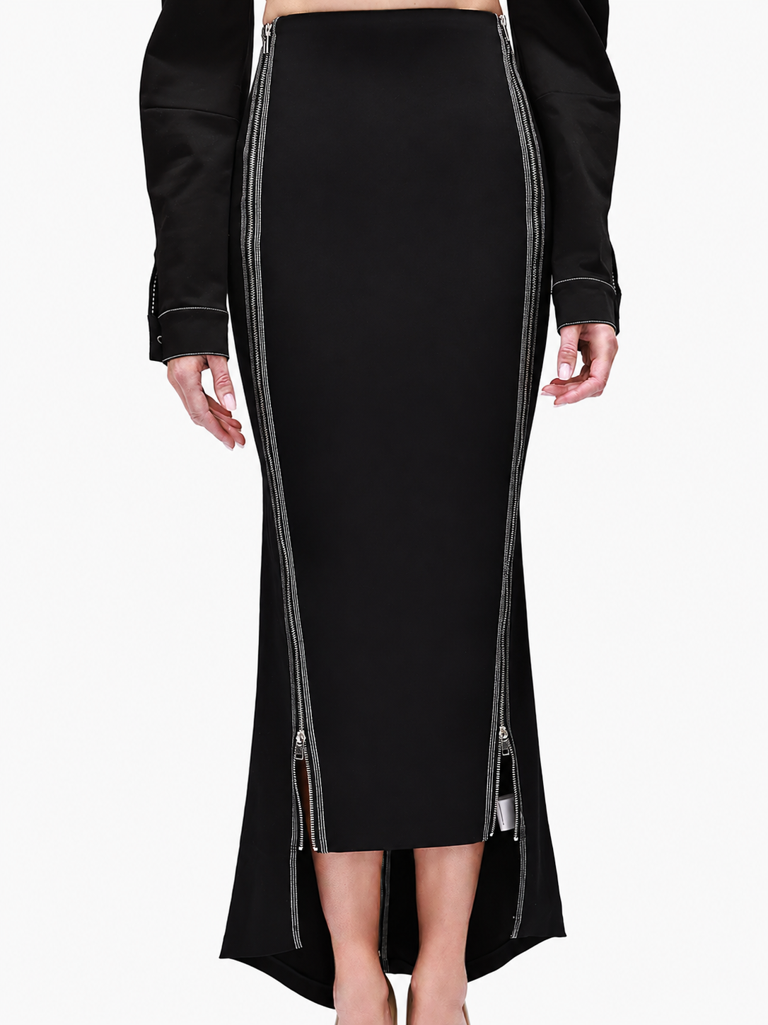 Long Zip Opera Skirt