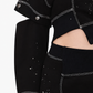 Cropped Snap Sleeve Sweatshirt