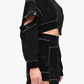 Cropped Snap Sleeve Sweatshirt