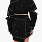 Cropped Snap Sleeve Sweatshirt