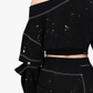 Cropped Snap Sleeve Sweatshirt