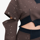 Cropped Snap Sleeve Sweatshirt