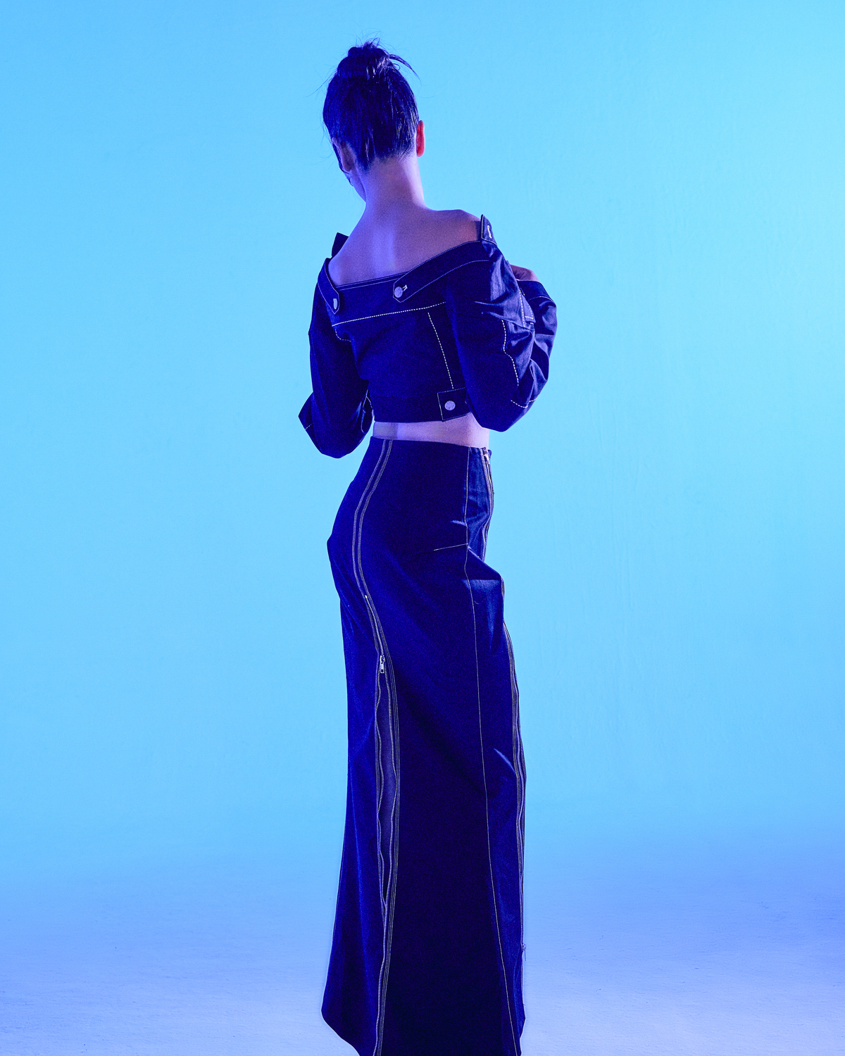 Long Zip Opera Skirt