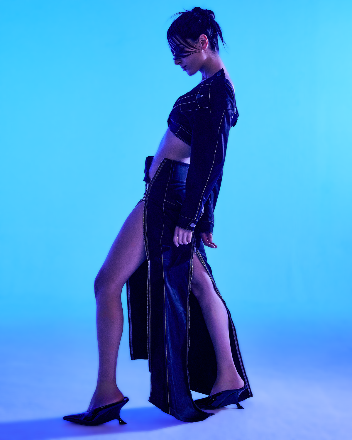 Long Zip Opera Skirt