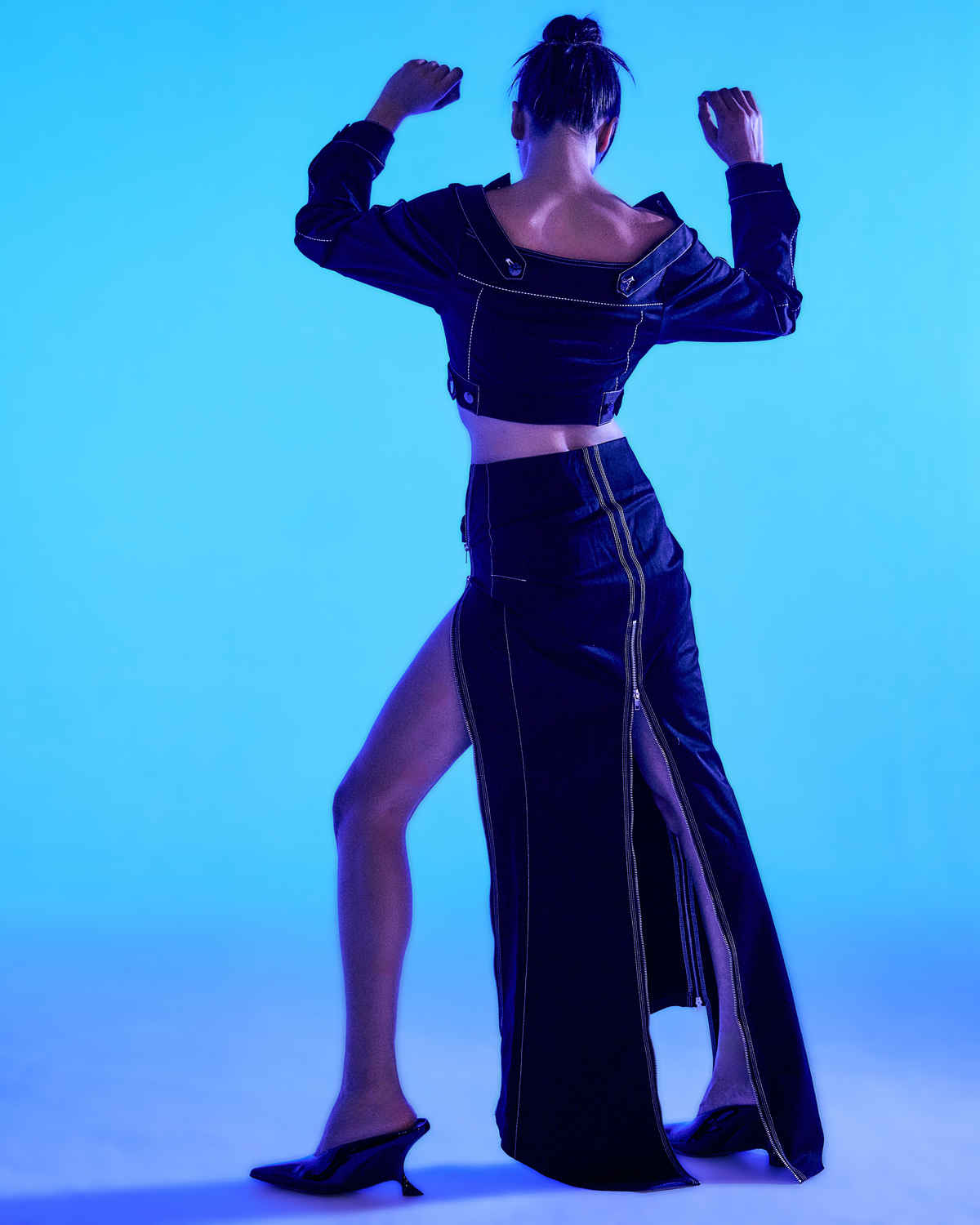 Long Zip Opera Skirt