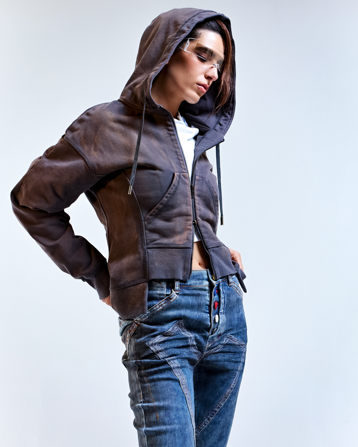 Acid Zip Hoodie Sweatshirt