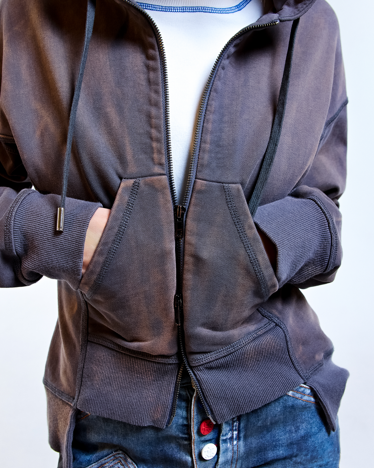 Acid Zip Hoodie Sweatshirt
