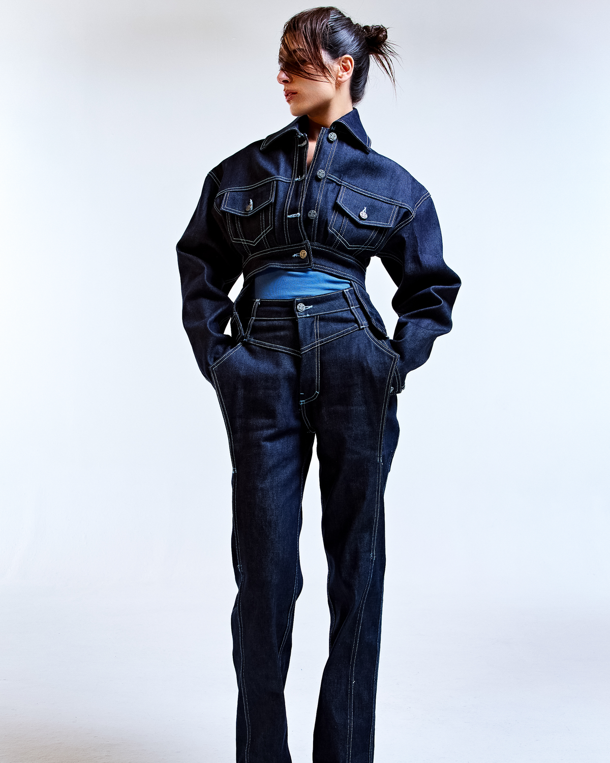 Indigo Denim Hi-Lo Jacket