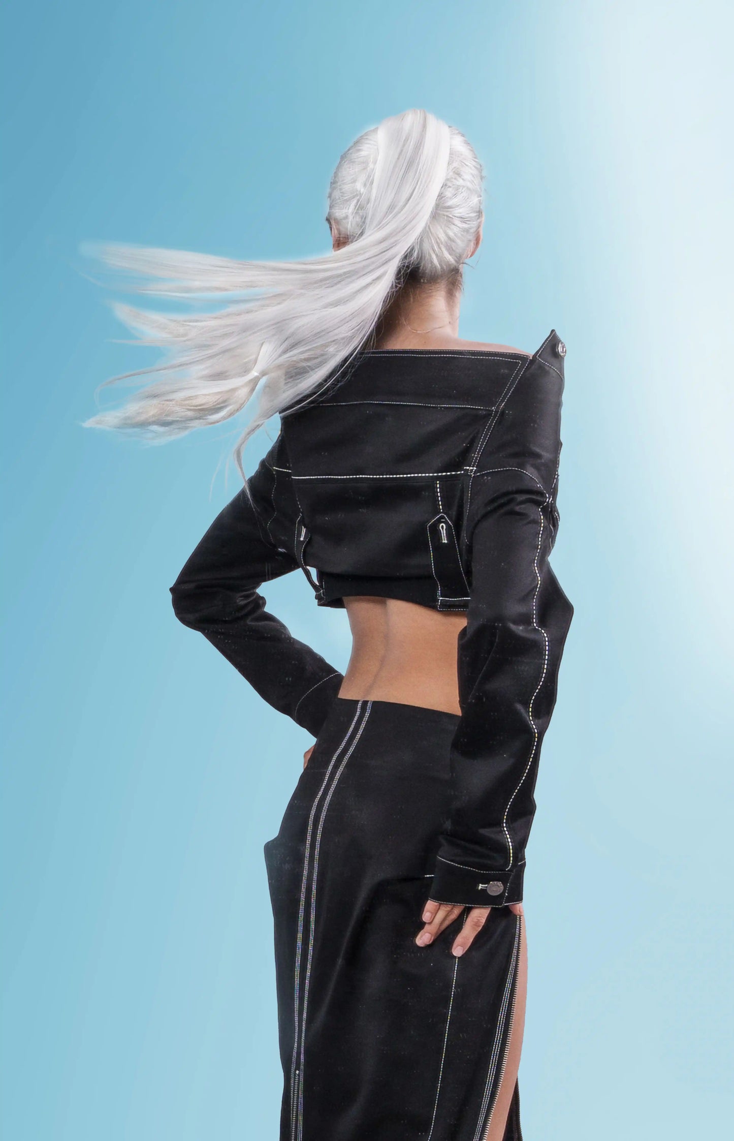 Long Zip Opera Skirt